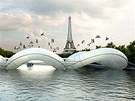 Nový trampolínový most v Paíi, který navrhlo architektonické studio AZC, by...