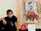 Jedenáctiletý David Markarjanc z Hradce Králové s vítězným obrázkem rakety.