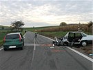 Nehoda mezi Kyjovem a Stráovicemi, pi které zemela idika vozu Pontiac a