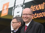 Bohuslav Sobotka na posledním mítinku �SSD p�ed krajskými a senátními volbami v
