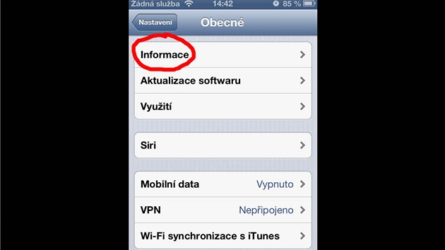 Jak vypnout sledovn v iOS 6: Potom poloku Informace.