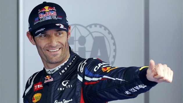 PORAZIL JSEM VETTLKA. Mark Webber si v kvalifikaci Velk ceny Koreje poradil i s tmovm kolegou Sebastianem Vettelem.