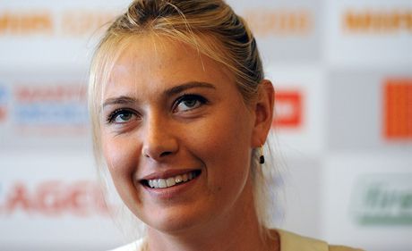 SMV. Rusk tenistka Maria arapovov byla na tiskov konferenci ped exhibic