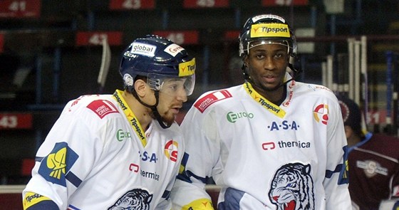 Wayne Simmonds (vpravo) z Liberce se stal obtí slovního rasistického útoku.