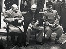 Konference v Jalt. Zleva: Britský premiér Winston Churchill, americký