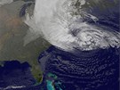 Hurikán Sandy na snímku z družice (29. října 2012)