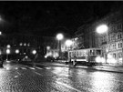 Úpln poslední tramvaj (snhový pluh) na Václavském námstí - 13. 12. 1980
