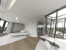 Vizualizace. Futuristick sdlo navrhla slavn architektka Zaha Hadid. 