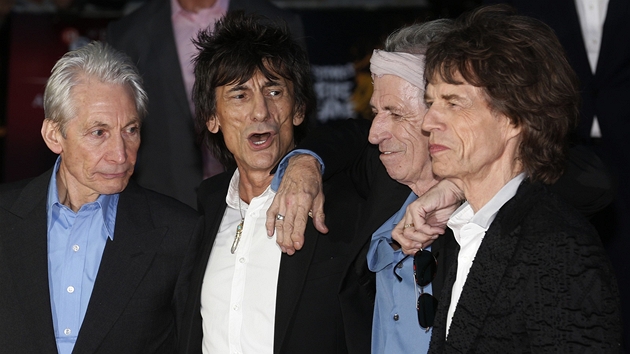Kapela Rolling Stones na premie filmu Crossfire Hurricane (Londn, 18. jna 2012)