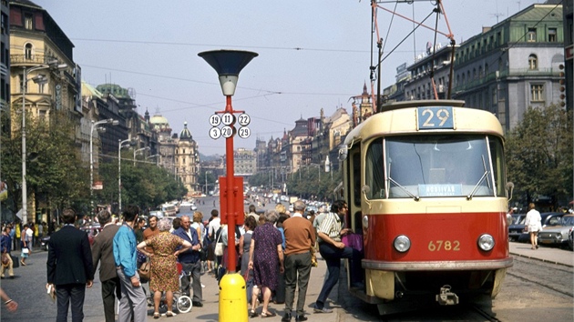 Stanice tramvaje Muzeum asi v roce 1972