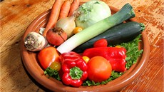 Přibližná dávka čerstvé zeleniny, kterou vitarián denně sní. 