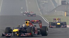 Sebastian Vettel ze stáje Red Bull v čele pořadí Velké ceny Indie formule 1. 
