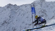 Ivica Kosteli pi obím slalomu Svtového poháru v rakouském Söldenu. 