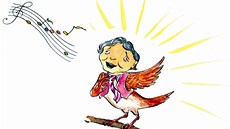 Karel Gott a jeho slavi�í ilustrace v knize Jak maminka vylezla na v�