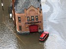 Pohled na zatopené msto Hoboken v New Jersey po boui Sandy (30. íjna 2012)