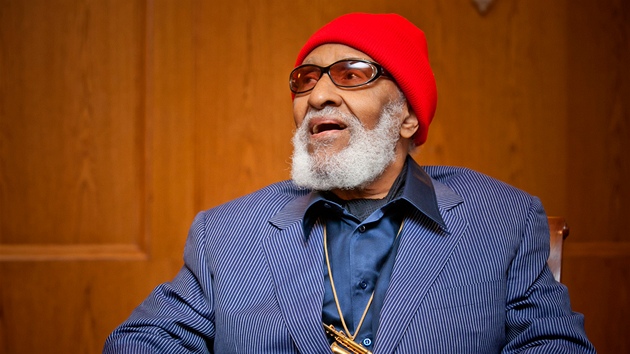 Tenorsaxofonista Sonny Rollins pi nvtv Prahy (30. jna 2012, Praha)