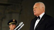 Václav Klaus pronáí projev u píleitosti Dne vzniku samostatného