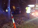 Nehoda vozu policie a dodávky na Chodovské ulici v Praze.