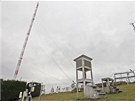 Meteorologická observatoř v Košeticích. Vysoký stožár bude její dominantou.