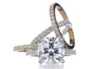 Zásnubní prsteny s bílými diamanty zasazenými do platiny  a rového a lutého...