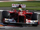 Felipe Massa z Ferrari pi tréninku na Velkou cenu Abú Zabí.