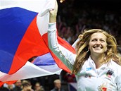 SLVA. Petra Kvitov slav triumf eskho celku ve Fed Cupu.