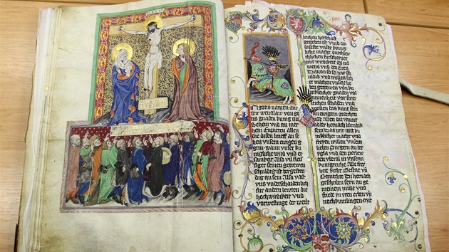 Gelnhausenv kodex obsahuje napklad zlatem bohat zdoben celostrnkov obraz psahy dvancti jihlavskch konel ped Ukiovanm.