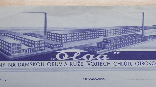 Takto vypadalo zhlav hlavikovho papru, kter se v tovrn pouval v roce 1949. Ukazuje, jak velk byl arel Chludovky.