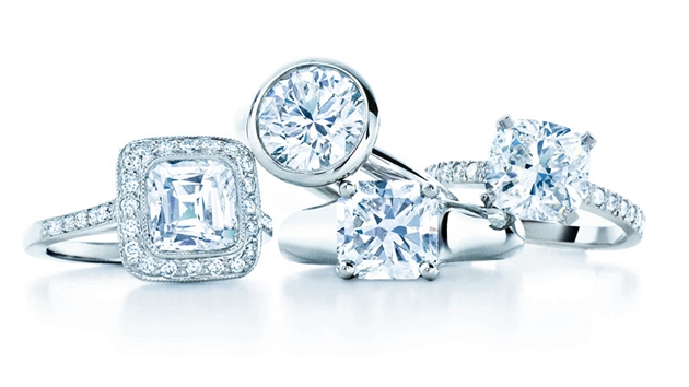 Jednotliv tvary diamant i styly prsten maj sv pesn nzvy. Zleva: Tiffany Legacy, Tiffany Bezet, Lucida a Tiffany Novo