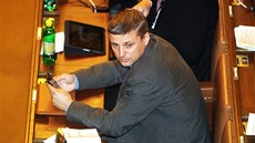 Poslanec ODS Roman Pekárek ve Snmovn (8. listopadu 2012)