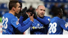 Libere�tí fotbalisté  Josef �ural (vlevo) a Ji�í �tajner dali první dva góly