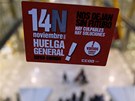 Výzva ke generální stávce na letiti Barajas v Madridu (14. listopadu 2012)