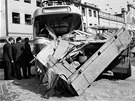 Nehoda prototypu tramvaje T3 v beznu 1962 na kiovatce Plzeské a Radlické