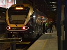 Vlak Leo Express vyr na prvn jzdu s cestujcmi z Prahy do Ostravy.