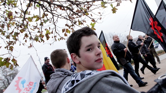 Demonstrace Dlnick mldee v Brn (17. listopadu 2012)