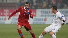 POJ� SEM, KAM JDE�. Michal Ordo� se p�i svém reprezenta�ním debutu pokou�í