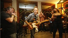 Blues Alive 2012 (noní jam session: zleva Ondej Konrád, Steve Walsh, Charlie