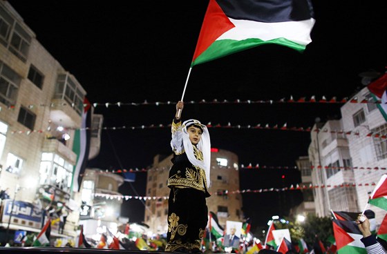 Palestinci oslavují posílení vlivu v OSN (29. listopadu 2012)