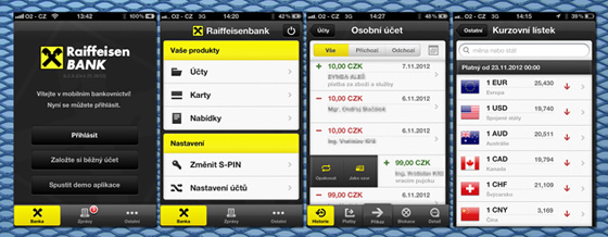Mobilní aplikaci Raiffeisenbank si mete zdarma stáhnout z obchod App Store a Google Play.