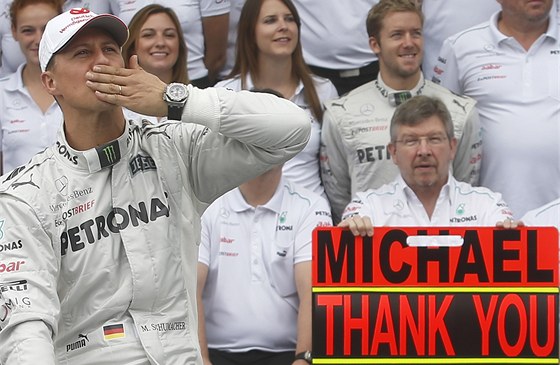 Michael Schumacher po svém posledním závod v F1.