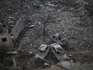 Trosky vládních budov Hamasu, které zniily izraelské rakety (21. listopadu
