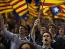 Katalánci hlasit volají po nezávislosti na panlsku (11. záí 2012).