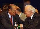 Summit NATO v Praze. Francouzský prezident Jacques Chirac a gruzínský prezident...