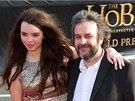 Reisér Peter Jackson s dcerou Katie bhem svtové premiéry filmu Hobbit v