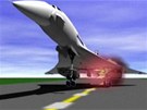 Animace nehody letadla Concorde
