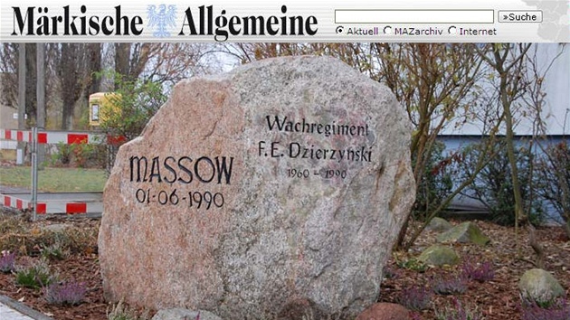 Pomn�k elitn� jednotce Stasi ve m�st� Massow