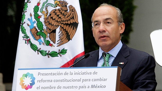 Mexický prezident Felipe Calderón na tiskové konferenci k navrhované zmn