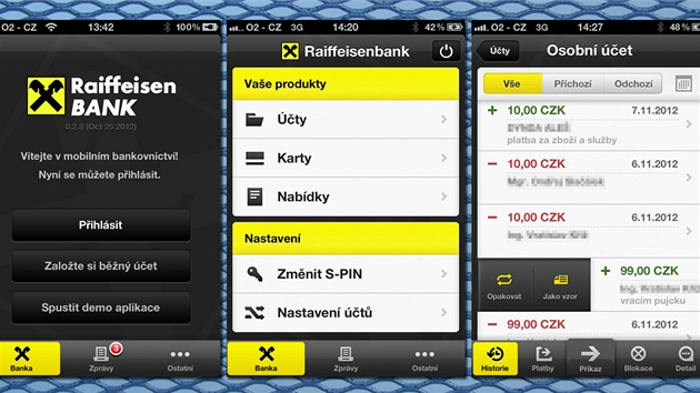 Mobilní aplikace Raiffeisenbank