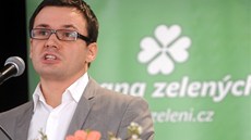P�edseda Strany zelených Ond�ej Li�ka na volebním sjezdu v �eské T�ebové.