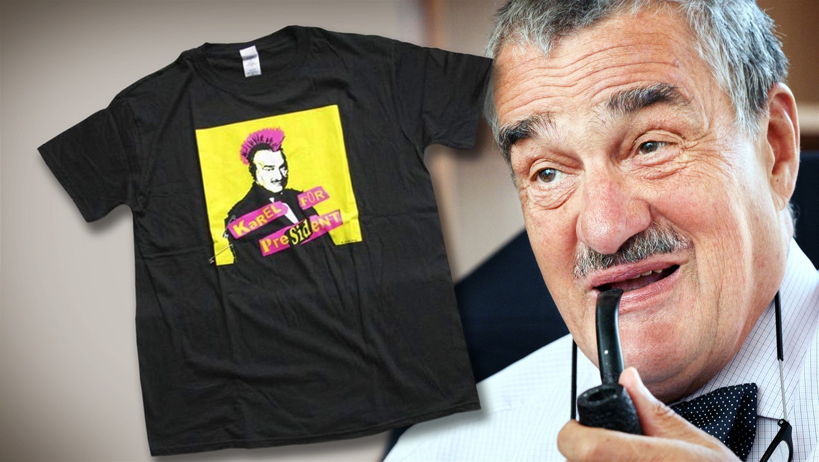 Tri�ko s punkovým Karlem Schwarzenbergem stojí v e-shopu stokorunu. 
